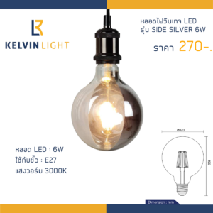 หลอดไฟวินเทจ รุ่น SIDE SILVER 6W