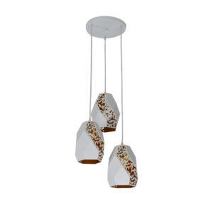 โคมไฟห้อยหกเหลี่ยม 3 หัว ฉลุลาย รุ่น1103