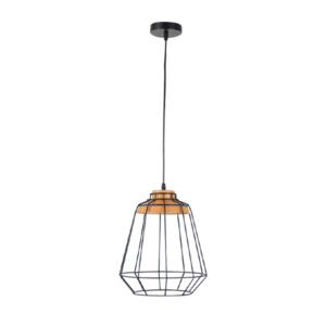 โคมไฟห้อย ทรงตระแกรงเหล็กสีดำ รุ่น 7253