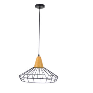 โคมไฟห้อย ทรงตระแกรงเหล็กสีดำ รุ่น 7254