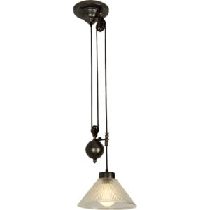 โคมไฟห้อย แก้วลายเส้นใส ล้อปรับระดับ รุ่น 726/1